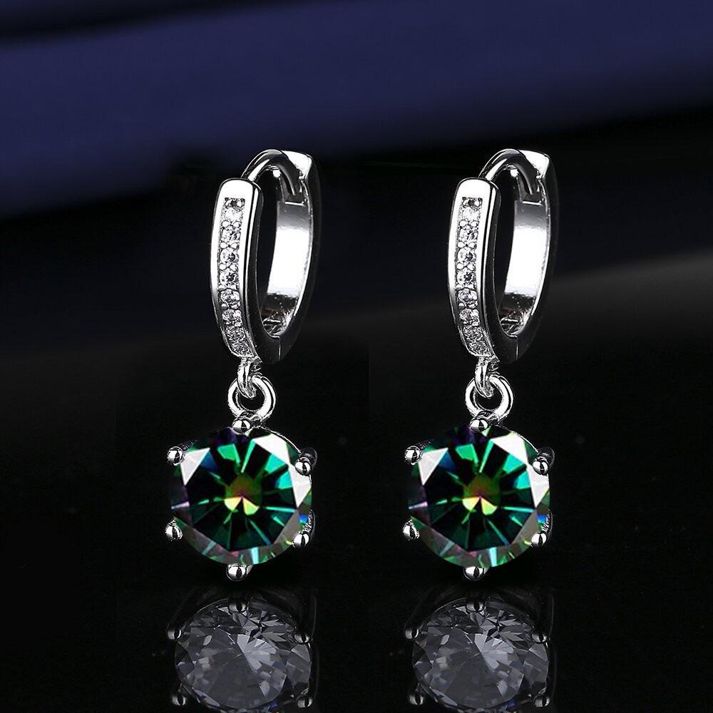Elegante Mode Kwast Zesklauw Twee Karaat Imitatie Moissanite Oorbellen voor Vrouwen