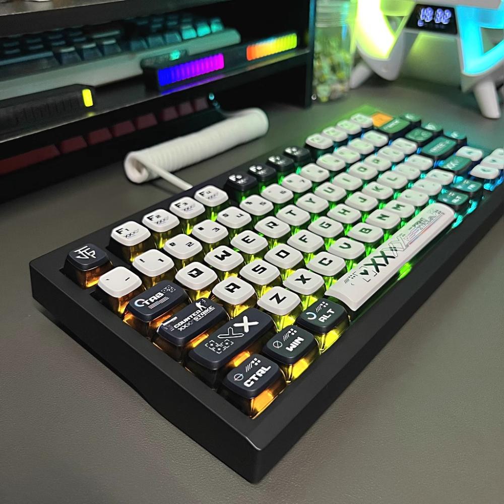 Doomsday Crossing Personalized Keycaps 125 Keys PBT+PC SAX Quad Translucent Pudding Keycaps for MX Switch Mechanical Keyboards