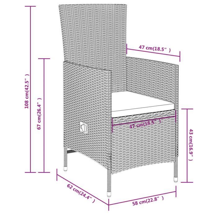 VidaXL Ensemble de salle à manger de jardin avec coussins 7 pcs Beige