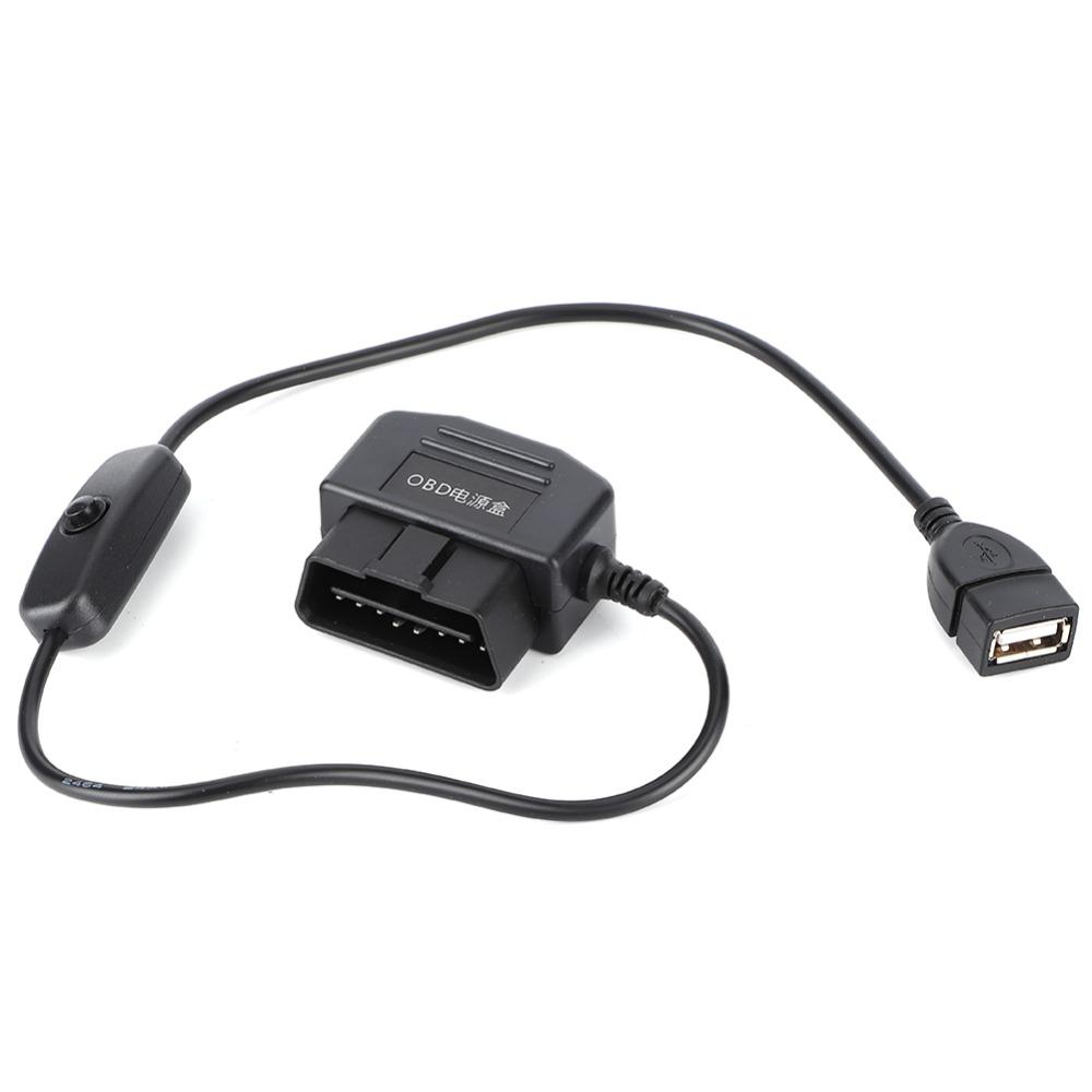 5V 2A Ausgang OBD2 Ladekabel 16-Pin Stecker OBD2 zu USB Adapter Auto-Ladegerät