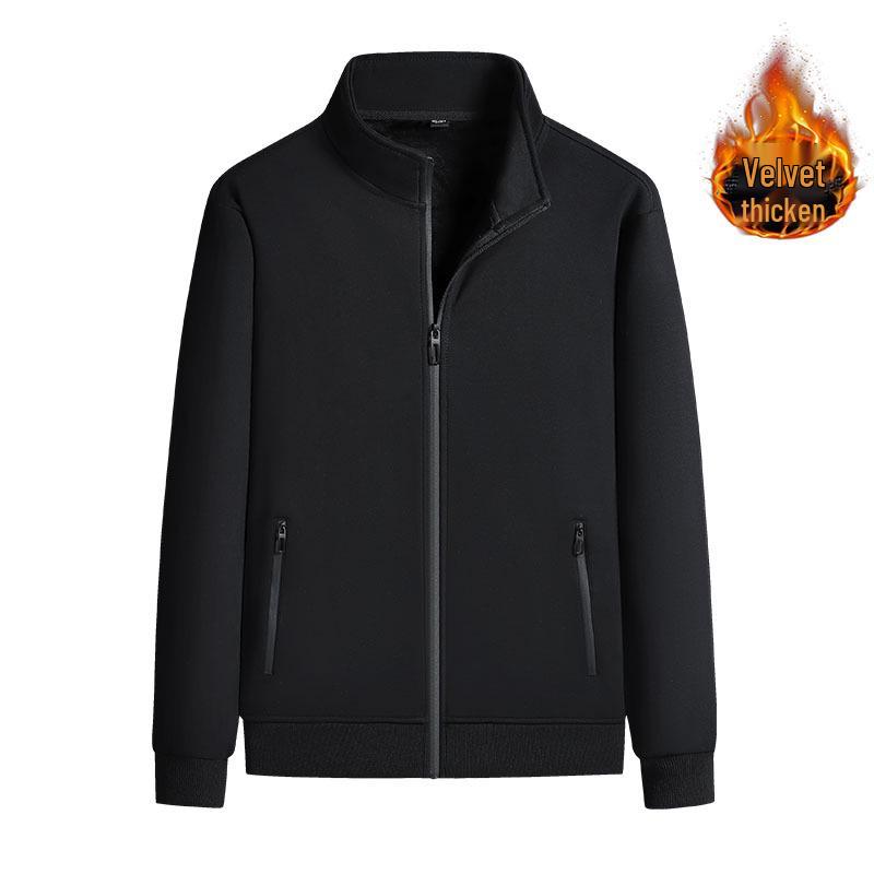 Men's Cotton Stand-up Collar Tracksuit: Spring/Autumn Hoodie & Pants Set for Sports and Casual Wear