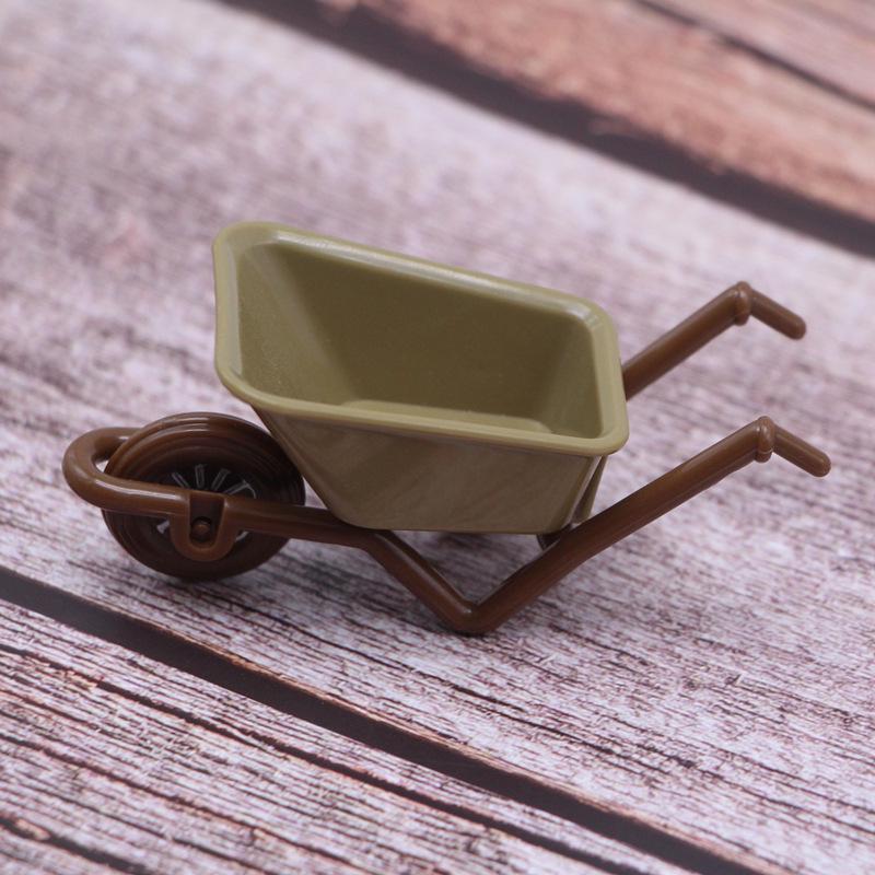 Mini Dollhouse Farm Tool Trailer - Plastic Simulation Cart Model зелёный