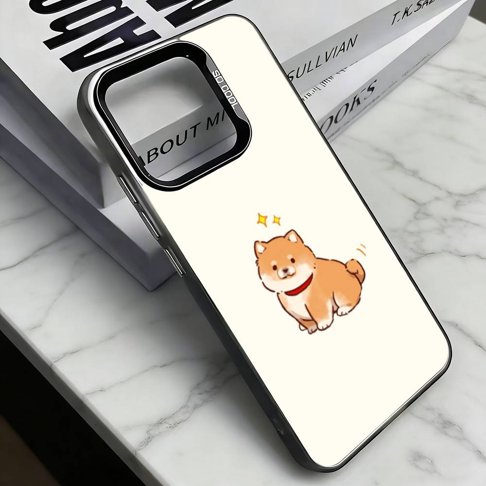 

Cute cartoon Shiba Inu Phone Case For iPhone 17,16,15,14,13,12,11 Plus,Pro Max,XS,Colorful Silver Phone case Funda Cover iPhone16e