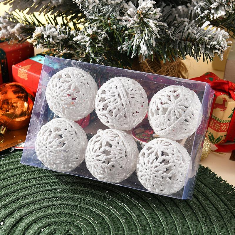 6Pcs 6CM Christmas Balls Decorations Christmas Tree Ornaments Ball Hanging Pendants Home Party Decor 2026 New Year Navidad Decor