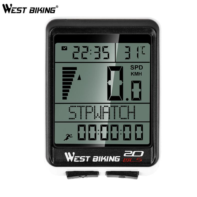 WEST BIKING 2.1 Inch 5 Languages Cycling Bike Computer Wireless Waterproof Speed Odmeter Wireless Exercise Bicycle Bike Computer