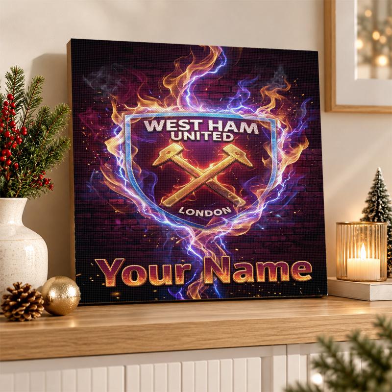 West Ham United FC Custom Name Text 5D Diamond Painting Kit DIY Full Drill Diamond Art Decoration