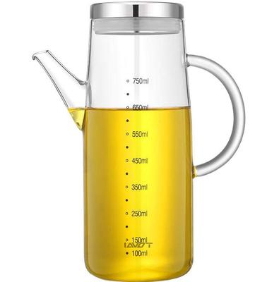 Oil Bottle, Seasoning Container, Soy Sauce Bottle, Vinegar Bottle, Oil Dispenser, Glass Material, Dustproof, 750ml