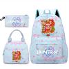 3Pcs/set Kpop Printed Backpack Handbag Pencil Case for Teenger Student Girl Boy Schoolbag Kid Bookbag Large Capacity Travel Bag Christmas Gift