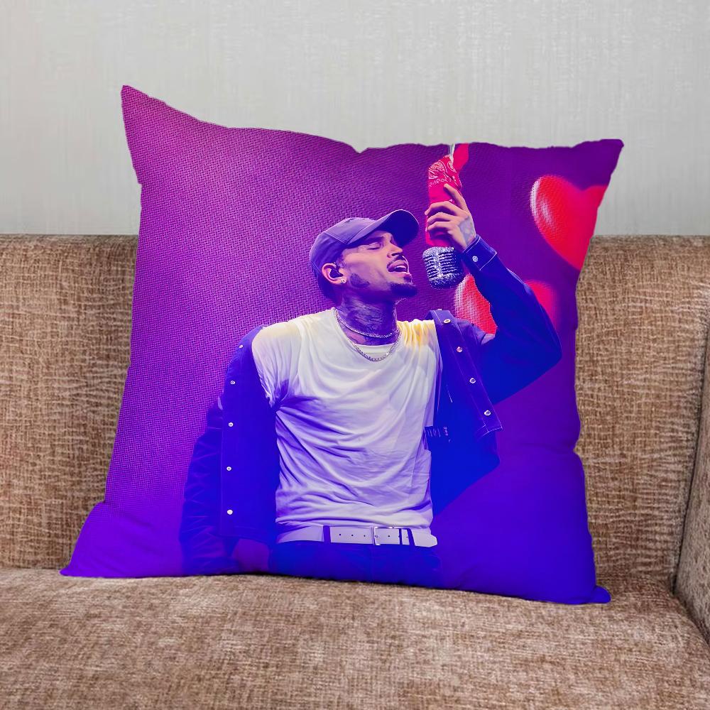 Rapper C-Chris Brown Pillow Case For Home Bedroom Car Office Decoration Living Room Sofa Cushion Cover Suitable