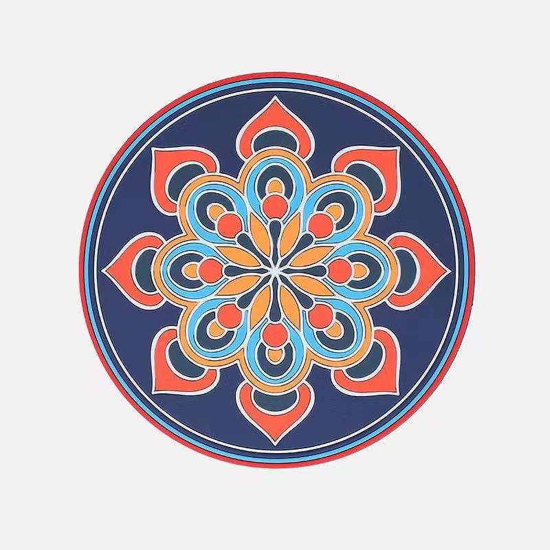 Silicone Hot Pot Pads for Kitchen Round Trivets for Dining Table Cooking Potholders Art Mats Heat Resistant Pot Holders Coaster
