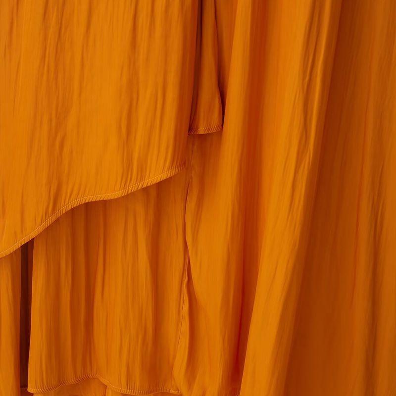 Kaslead New Women clothes Western Style Fashion Accessories Silk Satin Texture Midi Dress 8157945