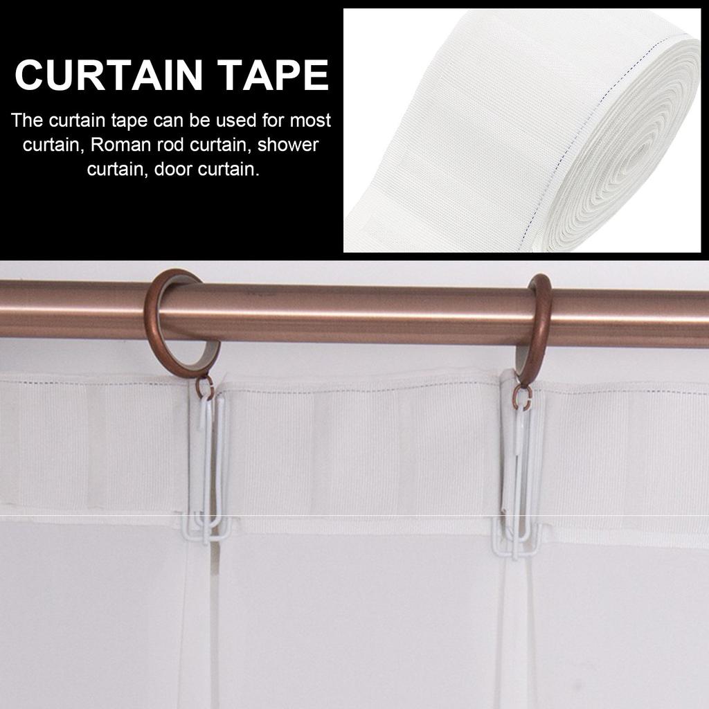 Premium Curtain Tape Easy To Use Convenient DIY Helper for Home Decoration Pinch Pleated Heading Tape for Curtains and Shower