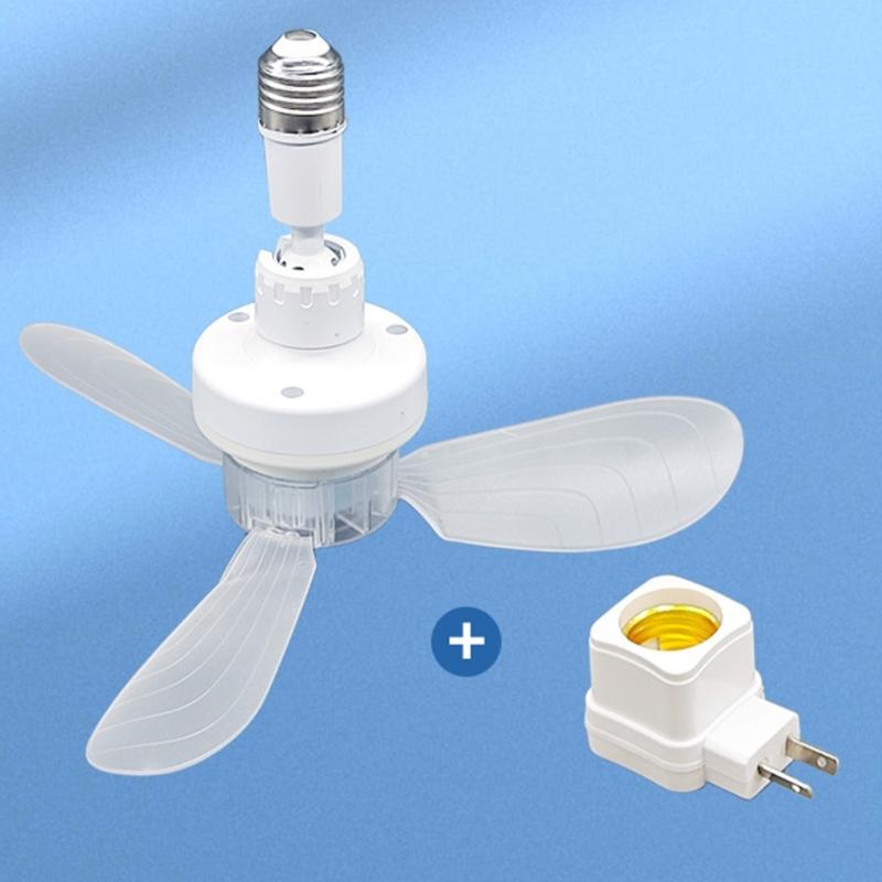 Compact Screw In Ceiling Fan E27 Mount with Adjustable Angle Quiet Operation for Bedroom Kitchen Office Daily