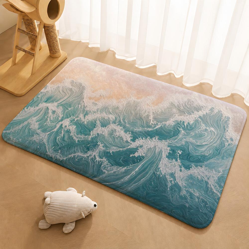 H-Hokusai O-Ohara K-Koson Floor Mat Floor Mat Soft Flannel Non-Slip Door Rug for Living Room