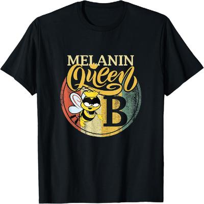 Melanin Schwarze Königin Bienen Design T-Shirt