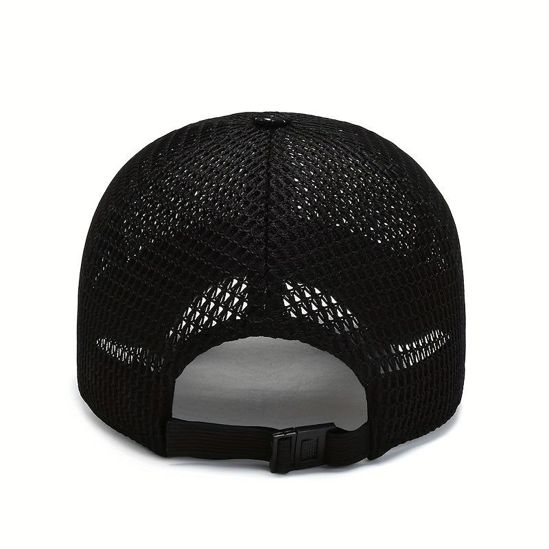 Casquette de baseball respirante en maille de couleur unie pour homme Chapeau de protection solaire Casquette de sport pour femme Casquette de camping