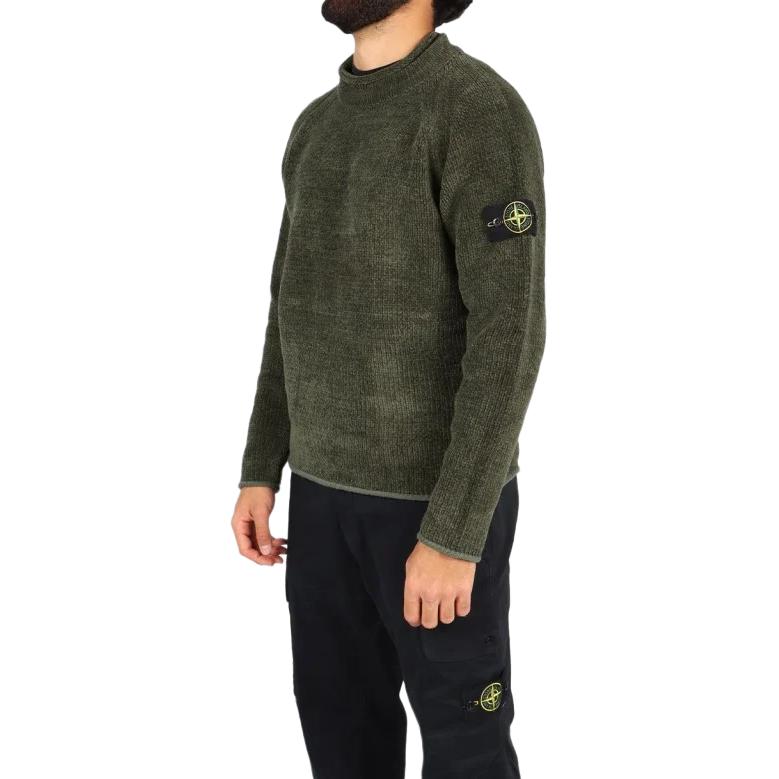 STONE ISLAND Logo Long Sleeve Sweater Men Sweater Green 8115557A9-V0059