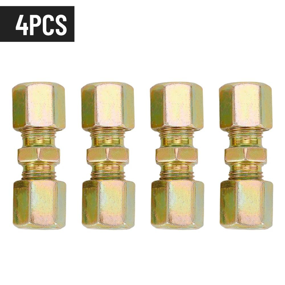 4/10Pcs Brake Lines Pipe Brass Connectors For Brake Line Without Flare 4.75mm 3/16" Fitts Straight Reducer Compressions Kits
