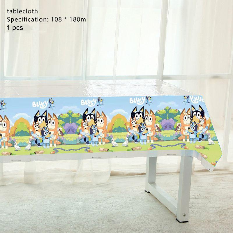 Theme Kids Bluey Birthday Party Supplies Decor Plate Tablecloth Balloon Banner