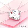 Sun Moon Stars Patchwork BFF Heart Necklace for Best Friends Forever