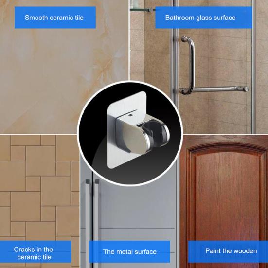Strong Adhesive Home Bathroom Shower Nozzle Head Mount Holder Wall Bracket Rack