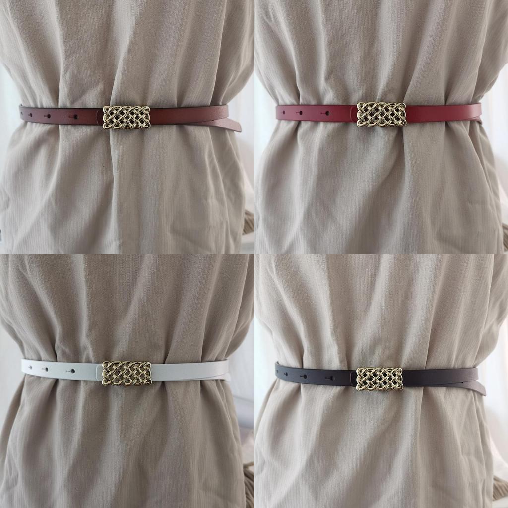 Womens Genuine Leather Skinny Belt For Dress And Coat Fashion Accessories For Winter Season