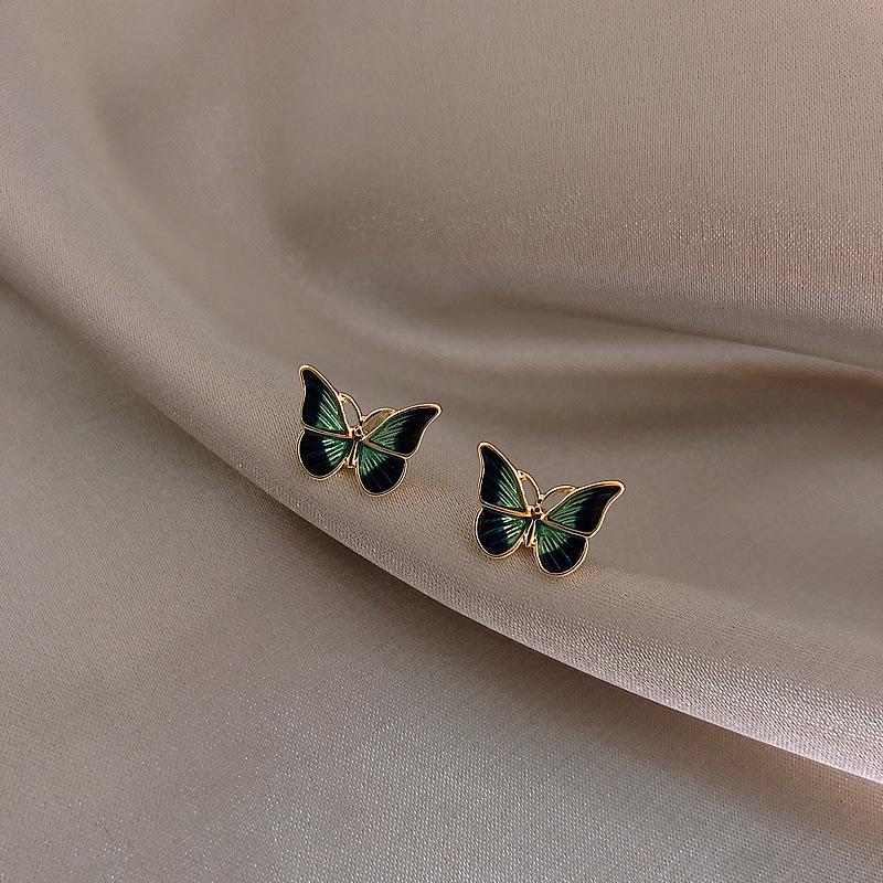 2025 Vintage Silver Butterfly Stud Earrings: Sleep-Friendly Simple Korean Style for Women.