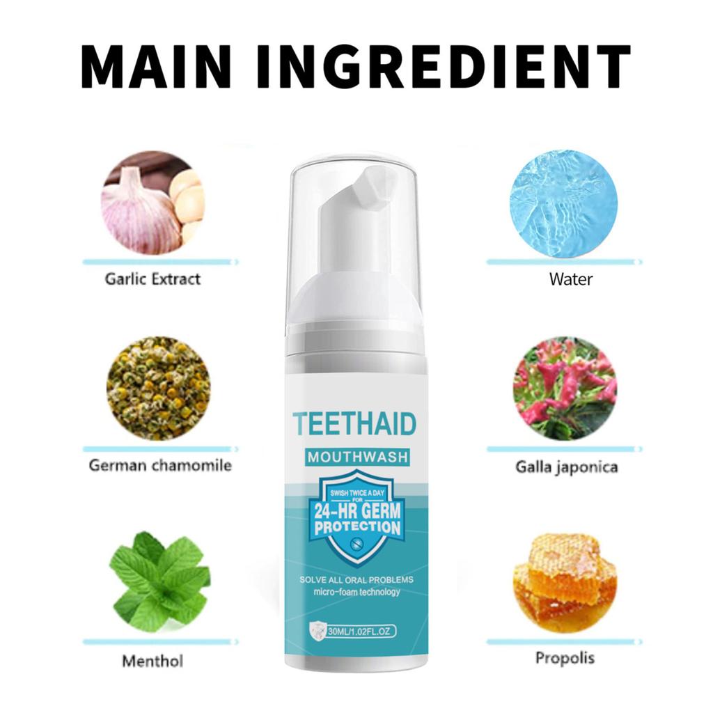 30ML Mousse Toothpaste Natural Ingredients Oral Care Food Grade User-friendly Teeth Mousse Foam