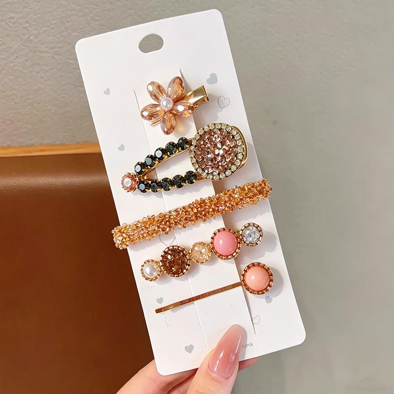 Pink 50-Piece Cute Hair Clip Set: Sweet Girly Japanese Cartoon Bangs Accessories