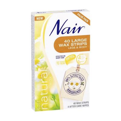 Nair Soft Natural Large Strips 40 Wax Strips