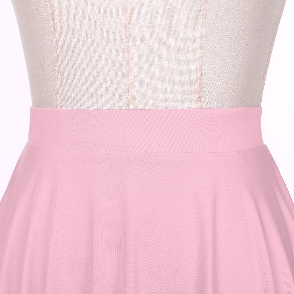 Falda de Color Sólido con Volantes para Mujer: Falda Acampanada Casual con Cintura Elástica para Ropa de Estar en Casa Ropa Deportiva