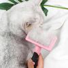 Dog Brush - Cat Massage Comb with Ergonomic Handle, Multifunctional Pet Grooming Tool for Long-Haired Dogs, Pink