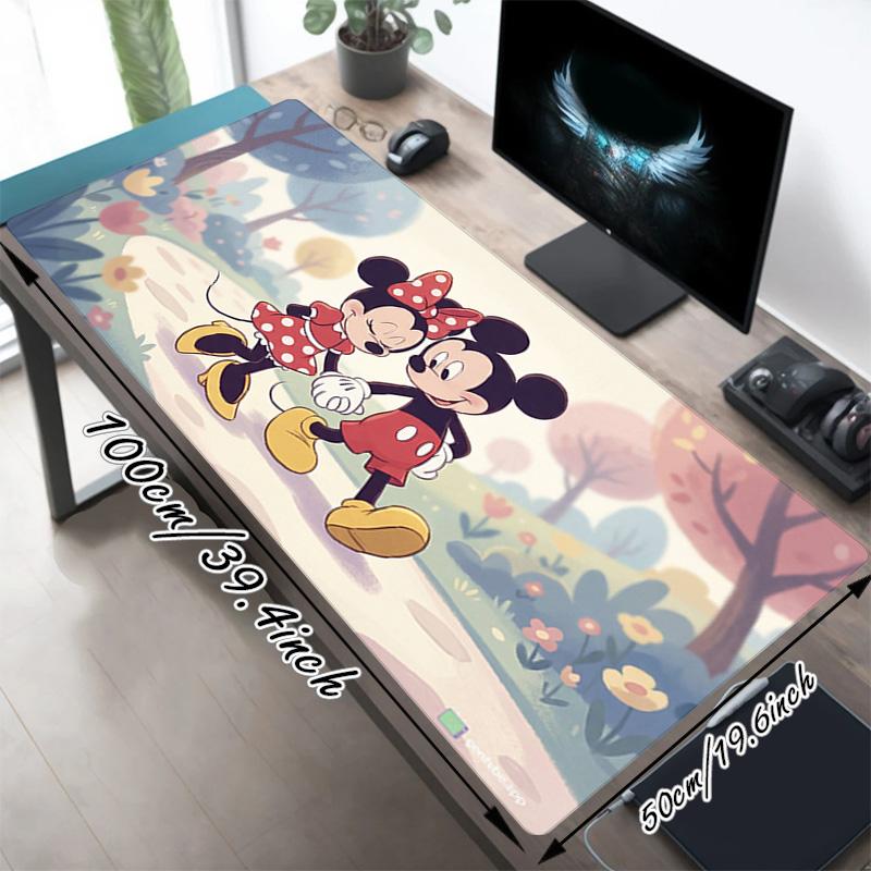 Mickey Minnie Xl Gaming Mouse Pad Nonslip Rubber Base Stitched Edge Waterproof Desk Mat For Pc Laptop Gamer Office Computer Accessories C929540