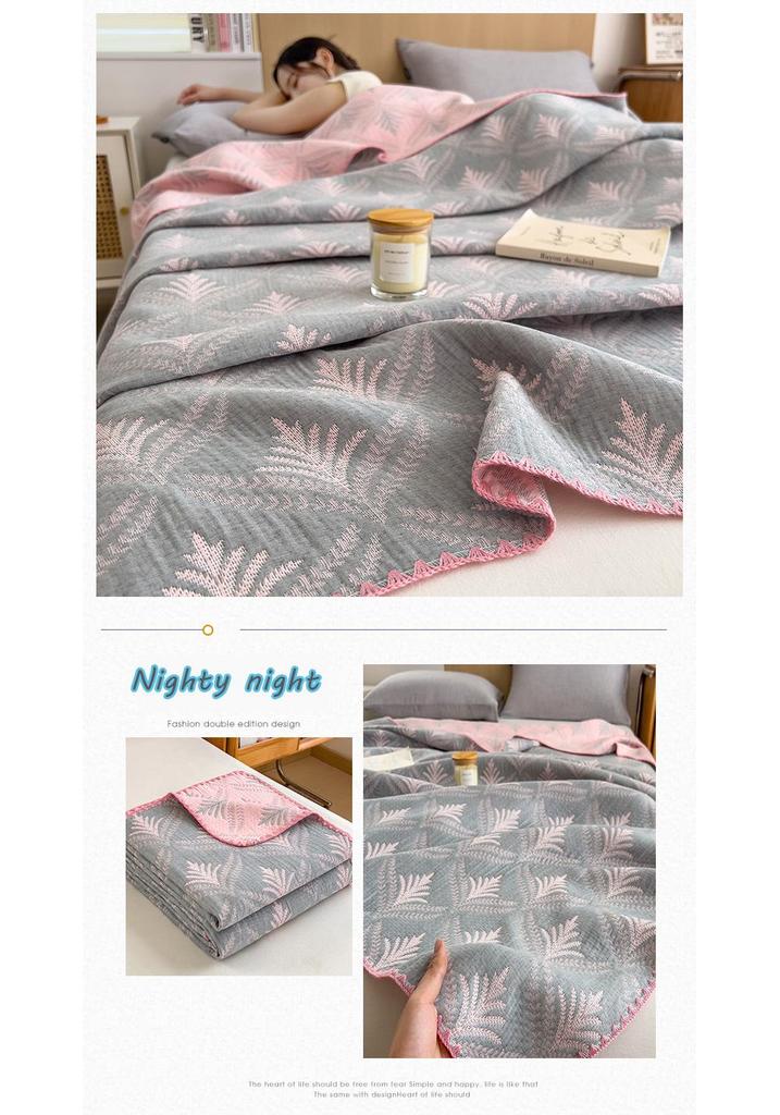 100% Cotton Summer Gauze Blanket - Lightweight, Three-Layer Design for Office, Nap, or Sofa