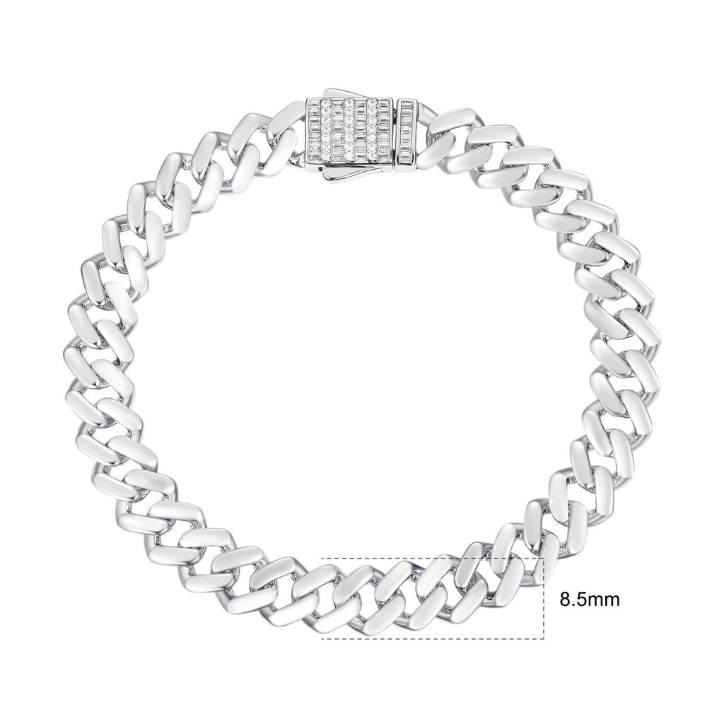 A rhombus zircon Cuban bracelet Europe, America, heavy industry design niche hiphop explosion