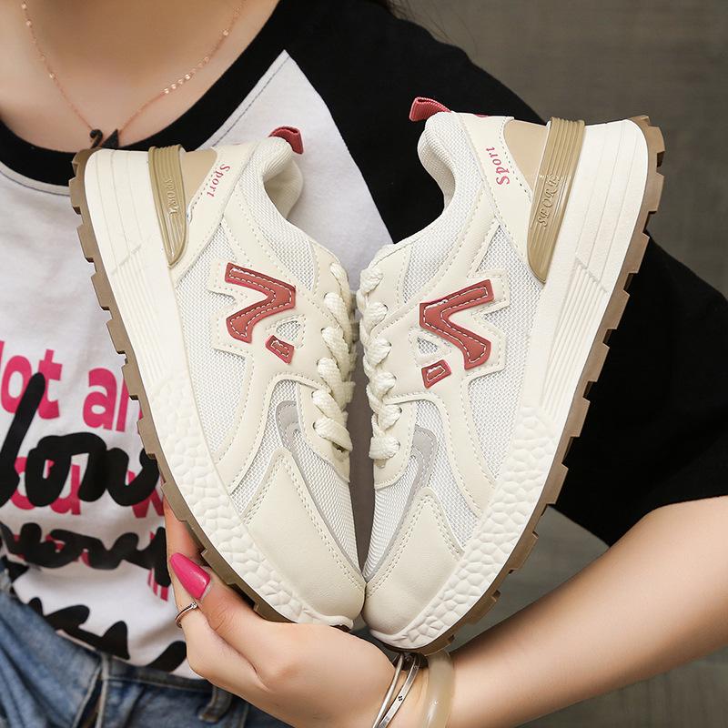 Popular summer mesh dad shoes women 2025 new breathable platform sports casual shoes versatile waffle Forrest Gump shoes