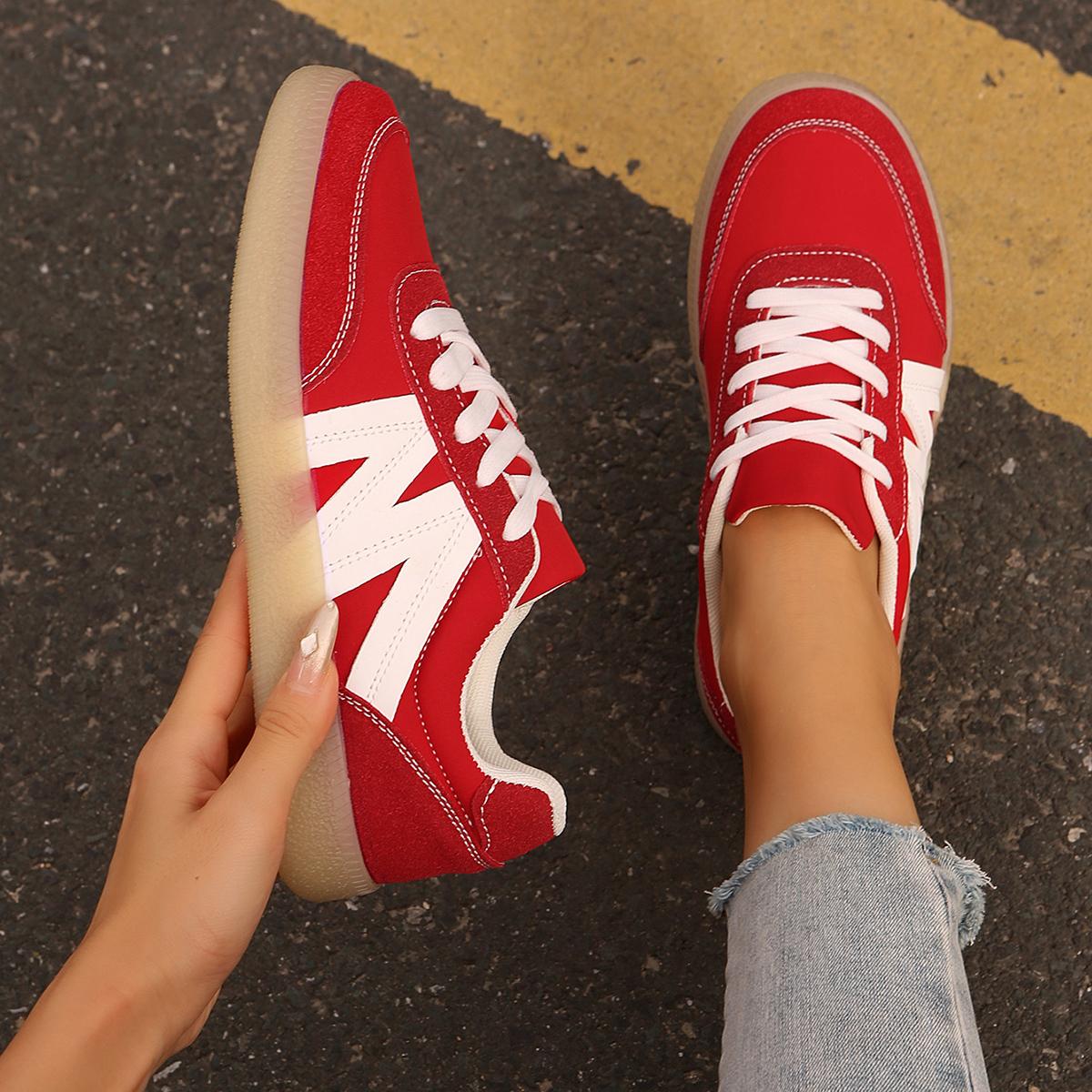 

Fashion Red Women s 2025 New Spring Summer Versatile Sports Leisure Oes Retro Racing Soft Bot Agan Oes Cross Bule Casual 35 красный