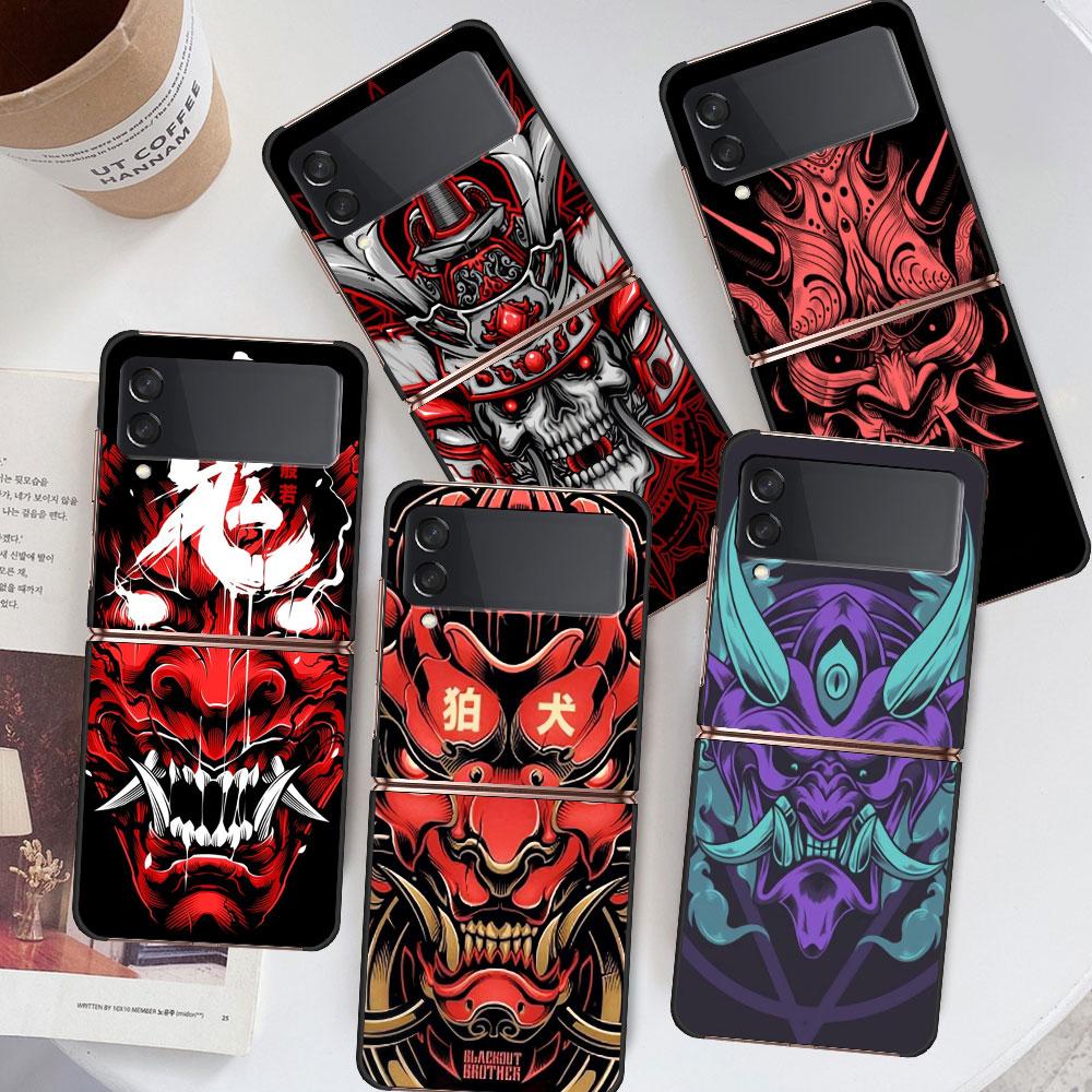 

Японский чехол для телефона Oni Hannya Samurai Demon Mask для Samsung Galaxy Zflip3 Zflip Z Flip 4 Z Flip 3 5g, черный бампер