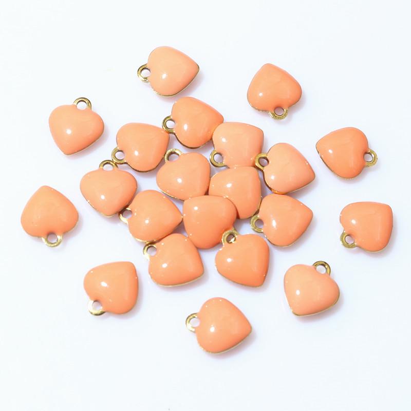 20pcs 9x8mm Enamel Small Heart Charms Pendant Stainless Steel DIY Jewelry Making Accessories Findings for Bracelet Earrings