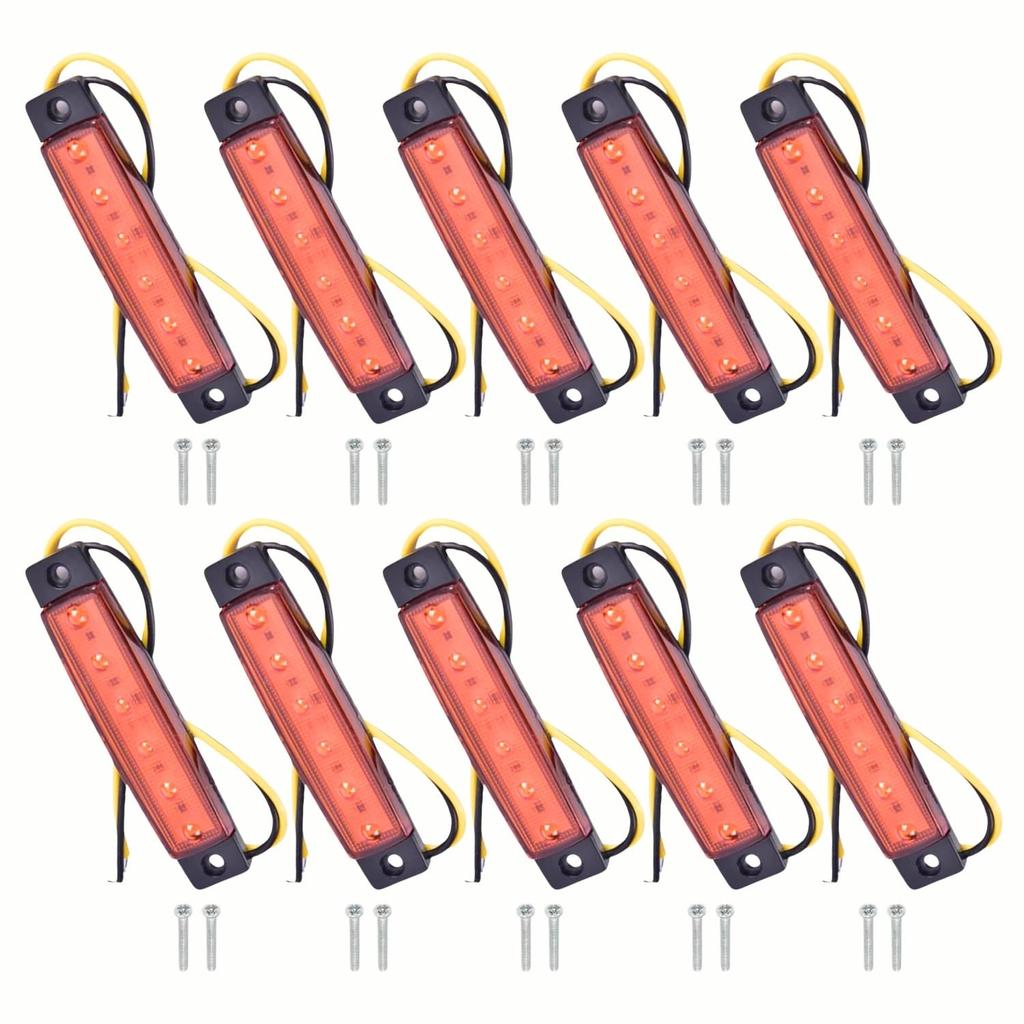 Shymie Side Markers, Daylight, Car, LED, Truck, Supplies, Decotra, 24V, , Parking Universal, Ultra-Thin, Light, Set of 10, Yellow