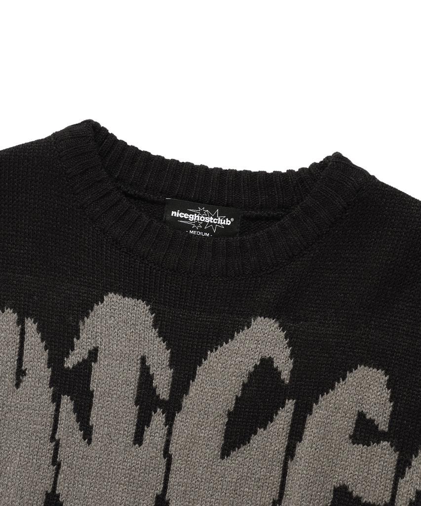 NICEGHOSTCLUB Monster Teeth Logo Knit_Black(Ng2Esuk600A)