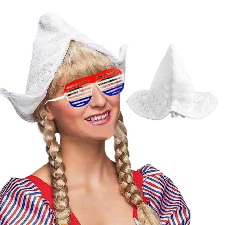 Holland Dutch Hat with Shutter Shading Glasses for Women Cultural Theme Party Holland Costume Headdress Accessories