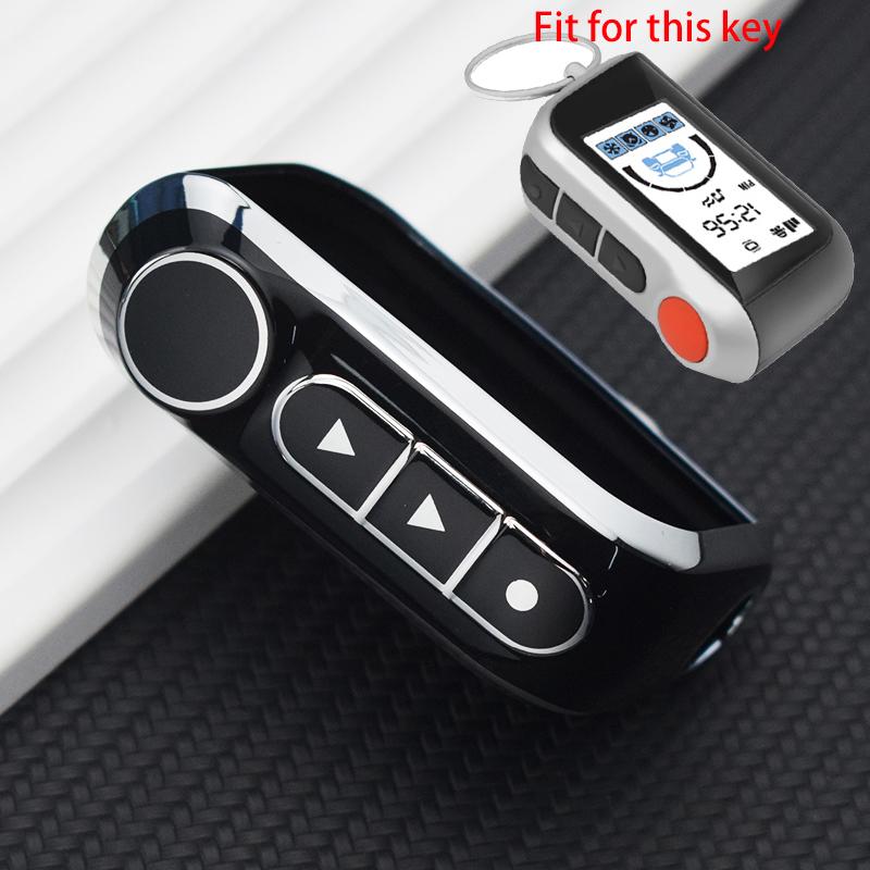 NY TPU Bilnøkkelveske Deksel Skall Fob For A93 A63 Russisk Versjon Toveis Bilalarm LCD Fjernkontroll