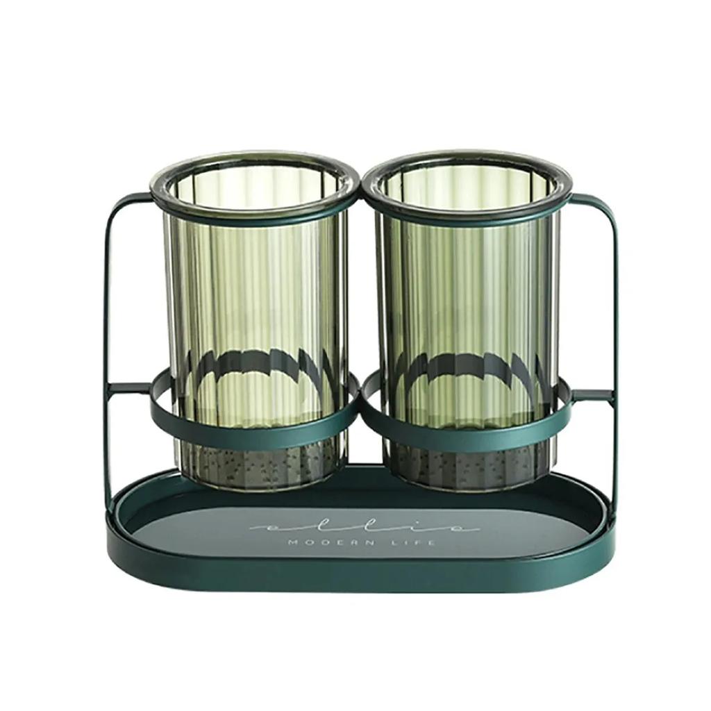 Double-Layer Detachable Chopstick Holder and Cutlery Organizer-Kitchen Storage Shelf Tableware Drain Rack Chopsticks Container