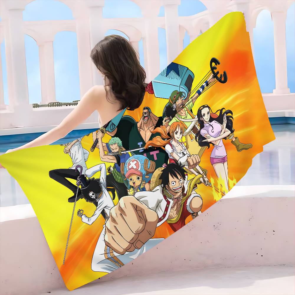 Anime O-ONE P-PIECE Anime Beach Swimming Towel Soft Absorbent Washcloth Children's Gifts for Kids Travel Camping Gym