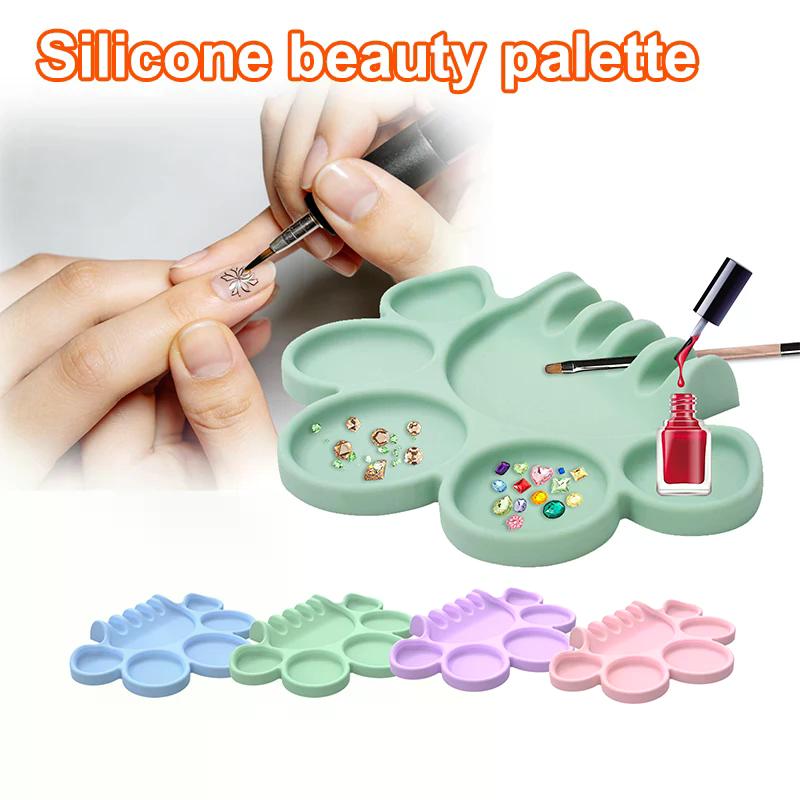 Silicone Paint Palette With Pen Holder Pigment Dispensing Tray Art Student Tools Painting Supplies For Watercolor Oil Propylene