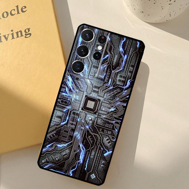 Technology Men's Luxury Phone Case For Samsung Galaxy S25 Ultra S20 S21 S22 S23 S24 Plus S9 S10 S25 FE Cover Shell