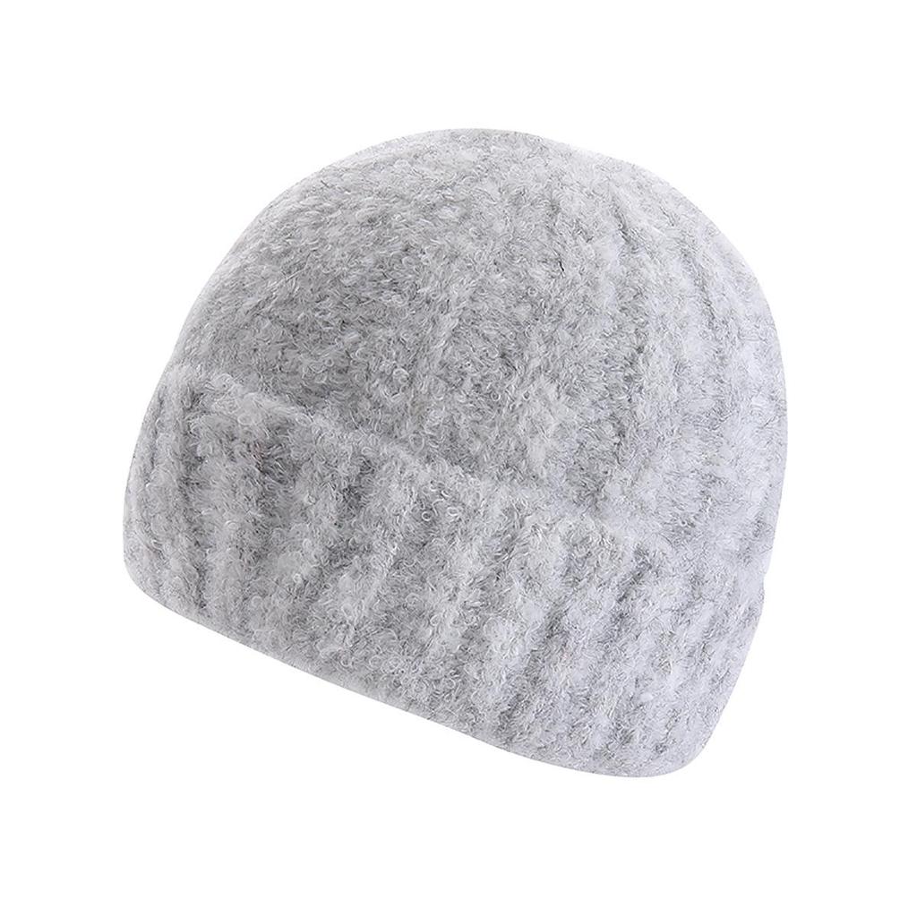 Korean Style Women's Winter Knit Wool Hat with Loose Ear Protection - Trendy and Warm for Large Head Circumference