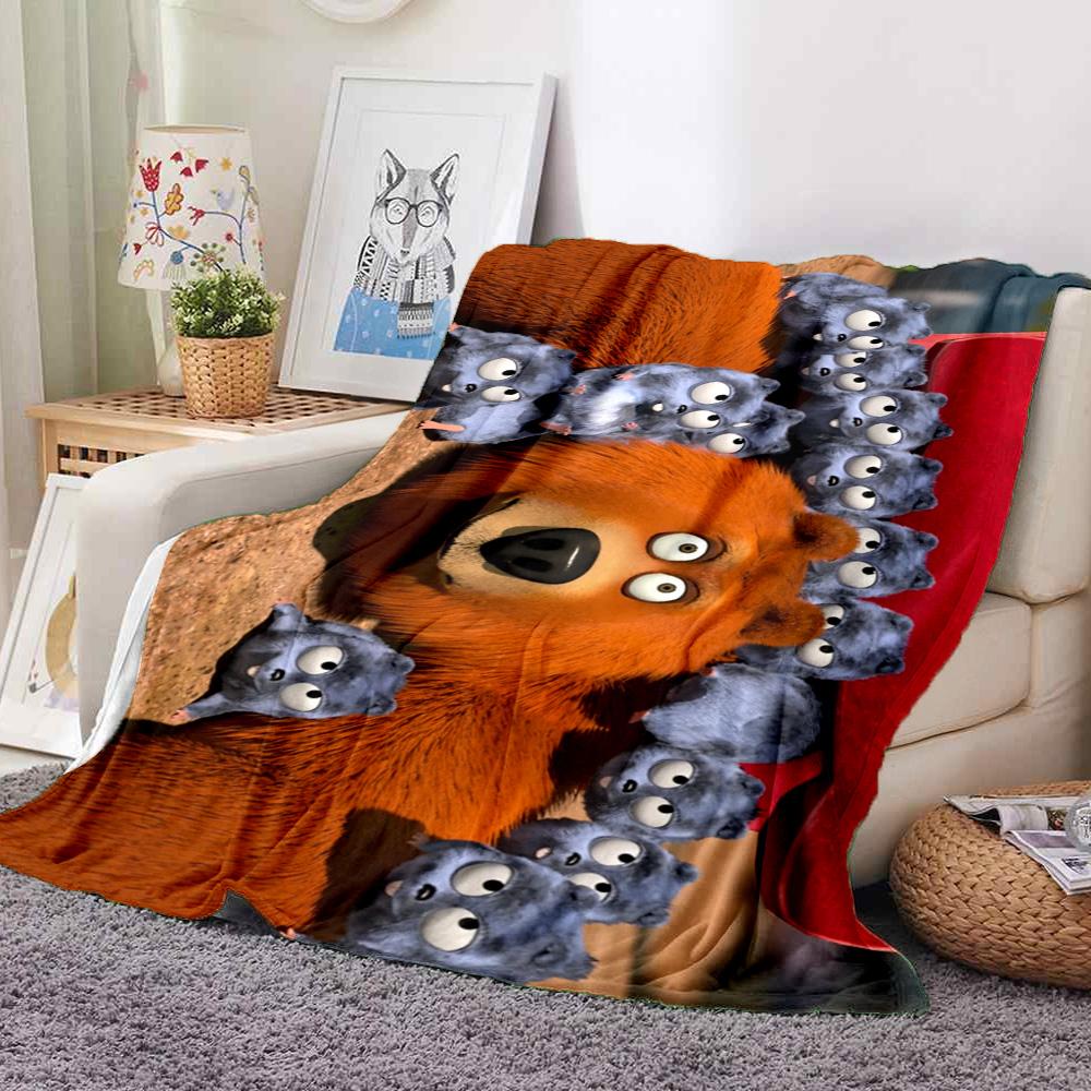Bear Family Flannel Blanket Throw Blanket Soft Warm Sofa Bed Camping Car Home Decor Unique Christmas Gift C9301712