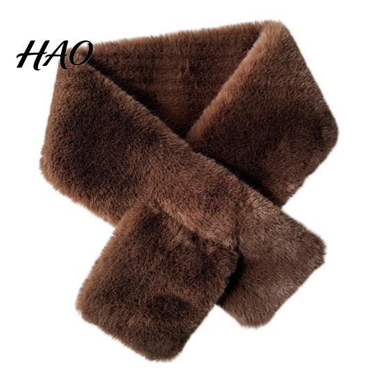 Weicher Plüschschal für Damen, Schal aus Kunstminkfell, Verdickter Nacken-Wärmer aus Kunstfell, Kaltwetter Elegantes Wickel-Accessoire, Winter Hautfreundlich